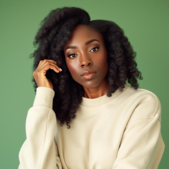 Alicia Professional headshot of Alicia Thomas, Principal Recruiter & Talent Acquisition Specialist at Stelmakh & Associates, posing against a green background in a beige sweater with a confident expression.